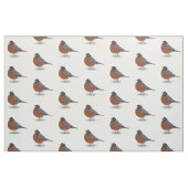Tissu Oiseau dessiné par Digital rouge de Robin (Fat Quarter)