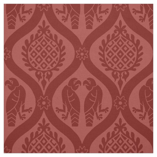 Tissu Oiseau et grenade, rouge brique (Échantillon)