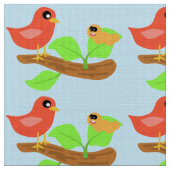 Tissu Oiseau et ver tôt (Fermer)