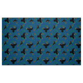 Tissu Oiseau noir Motif de la feuille d'animal forestier (Fat Quarter)