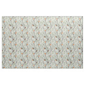 Tissu oiseau Robin vignes et fleurs botaniques (Fat Quarter)