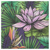 Tissu Oiseau tropical du feuillage paradisiaque (Fermer)