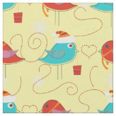 Tissu Oiseaux avec cadeaux de Noël (Fermer)