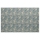 Tissu Oiseaux Bleus Et Taupes En Forêt (Fat Quarter)