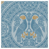Tissu Oiseaux byzantins bleu clair et or (Fermer)