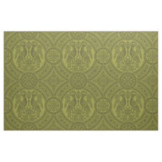 Tissu Oiseaux byzantins jaune-vert