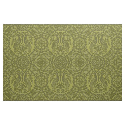 Tissu Oiseaux byzantins jaune-vert (Fat Quarter)