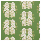 Tissu Oiseaux celtes d'or et de blanc (Échantillon)