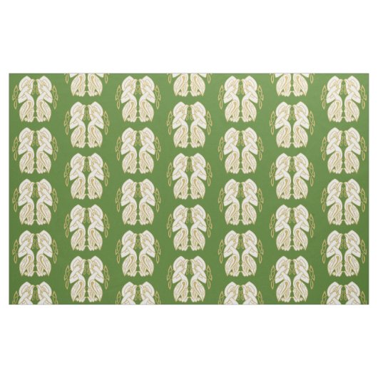 Tissu Oiseaux celtes d'or et de blanc (Fat Quarter)