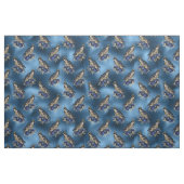 Tissu Oiseaux couronnés de fleurs en bleu (Fat Quarter)