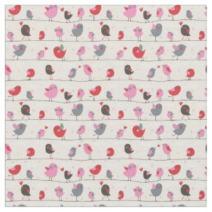 Tissu Oiseaux dans l'amour