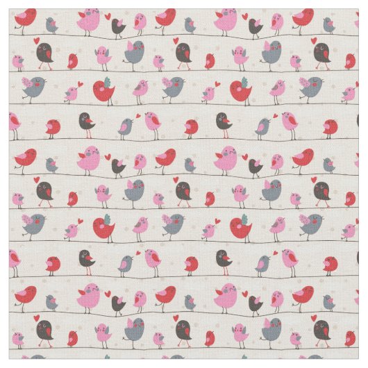 Tissu Oiseaux dans l'amour (Fermer)