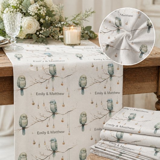 Tissu Oiseaux de l'amour de la forêt rustique Mariage r