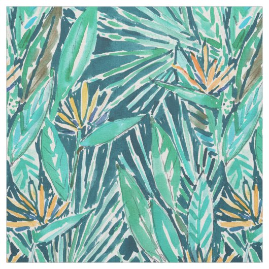 Tissu OISEAUX de l'aquarelle tropicale de PARADIS (Échantillon)