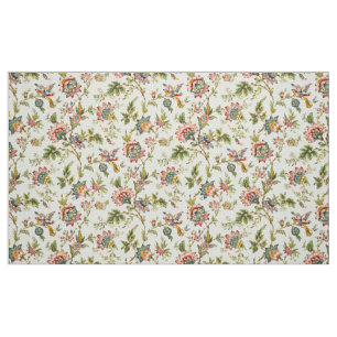 Tissu Oiseaux de l'ère victorienne sur motif de feuillag