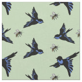 Tissu Oiseaux et abeilles (Fermer)
