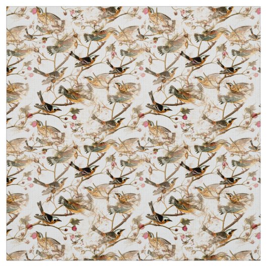 Tissu Oiseaux et branches (Échantillon)