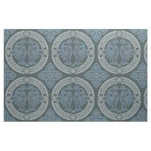Tissu Oiseaux médiévaux, Indigo