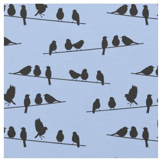 Tissu Oiseaux sur fil (Fermer)