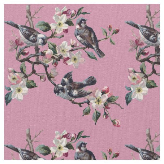 Tissu Oiseaux vintages (Fermer)