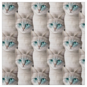Tissu Ojos Azules Cat Motif