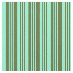 Tissu Olive foncé vert & Aquamarine Motif coloré