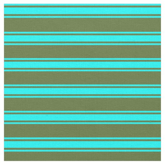 Tissu Olive foncé vert et Cyan Lignes/Motif (Fermer)