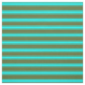 Tissu Olive foncé vert et Cyan Lignes/Motif (Échantillon)