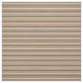 Tissu Olive foncé vert et lignes rose clair (Échantillon)