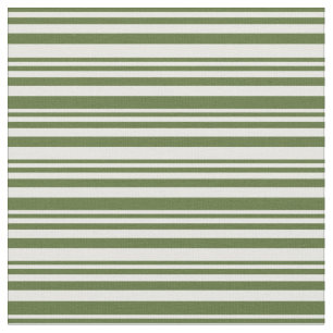 Tissu Olive foncé vert et Motif à la crème à la menthe