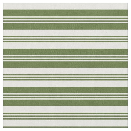 Tissu Olive foncé vert et Motif blanc (Fermer)