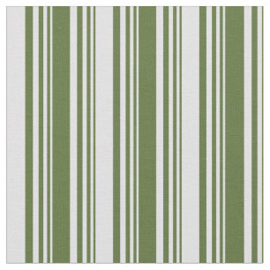 Tissu Olive foncé vert & Lavande Motif rayé/lin