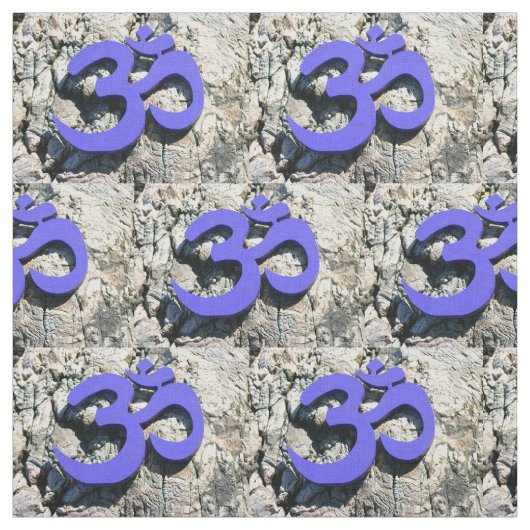 Tissu Om violet symbole sur granit (Échantillon)