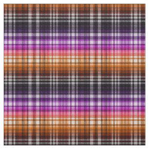Tissu Ombre Plaid en orange Citrouille et violet de minu