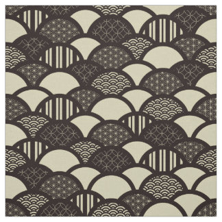 Tissu Ondes géométriques japonaises monochromes motif