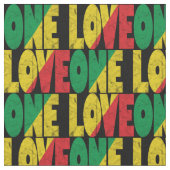 Tissu One Love Rasta Reggae Typographic Print (Fermer)