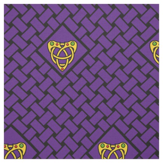 Tissu Or/armure de pourpre/noir, diamant, heartknot (Échantillon)