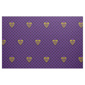 Tissu Or/armure de pourpre/noir, diamant, heartknot (Fat Quarter)