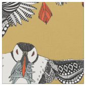 Tissu Or de macareux atlantiques (Fermer)