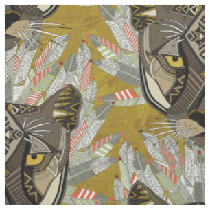 Tissu or des lions de montagne