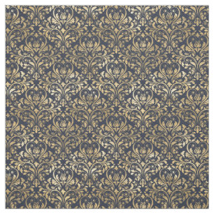 Tissu Or exquis sur le motif noir de damassé