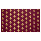 Tissu Or Fleur-De-lis sur Bourgogne (Fat Quarter)