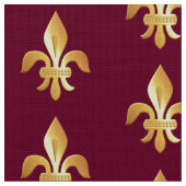 Tissu Or Fleur-De-lis sur Bourgogne (Fermer)
