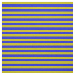 Tissu Or foncé, bleu royal, rayures