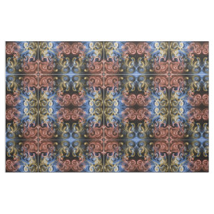 Tissu or rouge bleu noir Tissu, maison colorée