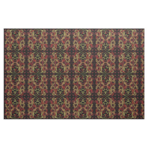 Tissu or rouge noir tissu, coloré maison textile