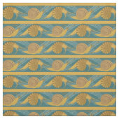 Tissu Or turquoise jaune bleu d'escargot d'impression de (Échantillon)