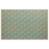 Tissu Or turquoise jaune bleu d'escargot d'impression de (Fat Quarter)