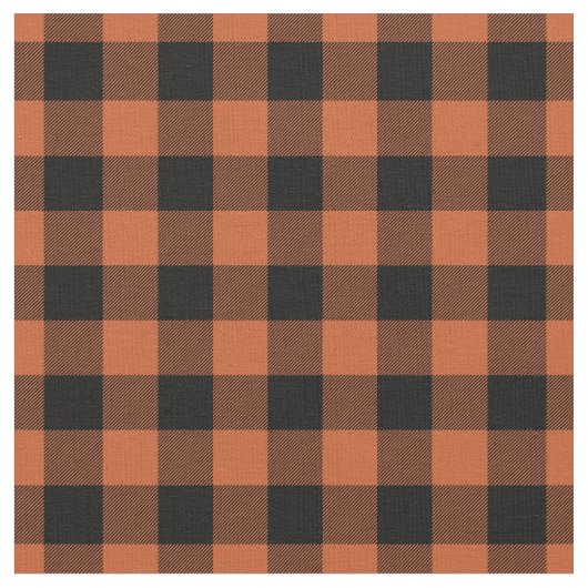 Tissu Orange & Black Gingham Plaid (Fermer)