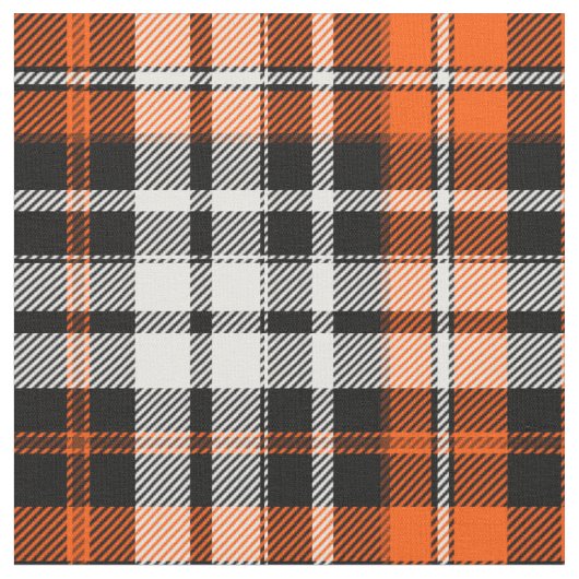 Tissu Orange Black White Plaid Tartan Pattern Design  (Fermer)